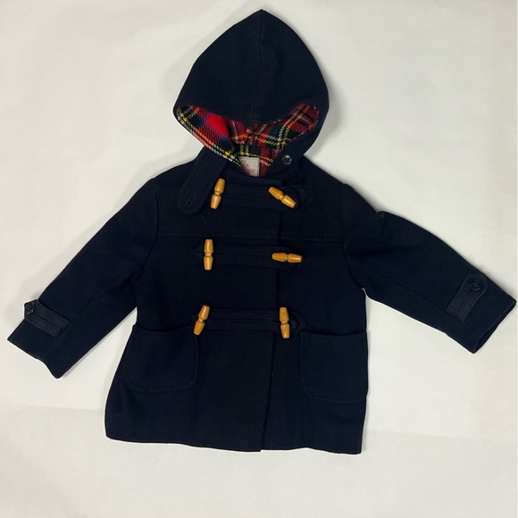 Vintage English wool duffle coat with wooden toggles - Picture 8 of 11